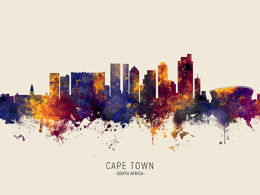 Cape Town South Africa Skyline #31 Digital Art by Michael Tompsett