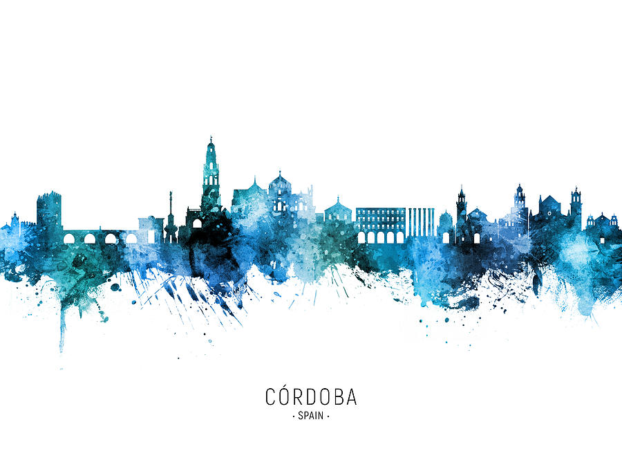 Cordoba Spain Skyline #31 Digital Art by Michael Tompsett
