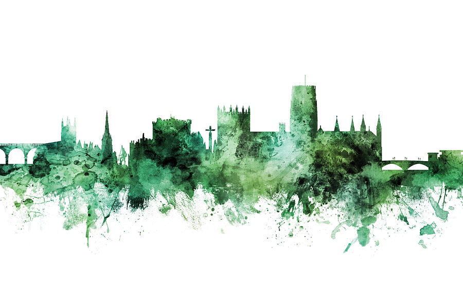Durham England Skyline Cityscape #31 Digital Art by Michael Tompsett