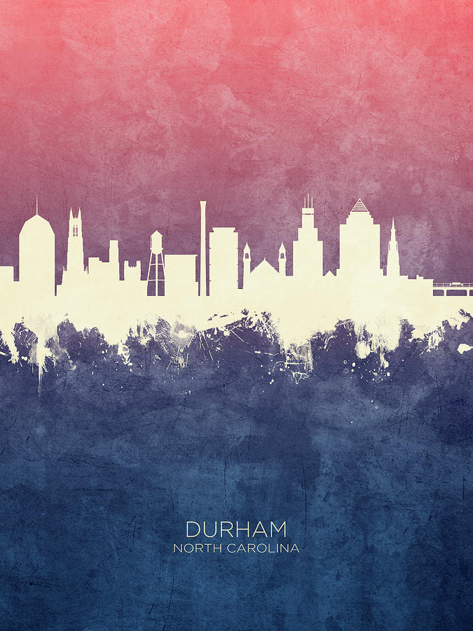 Durham North Carolina Skyline #31 Digital Art by Michael Tompsett