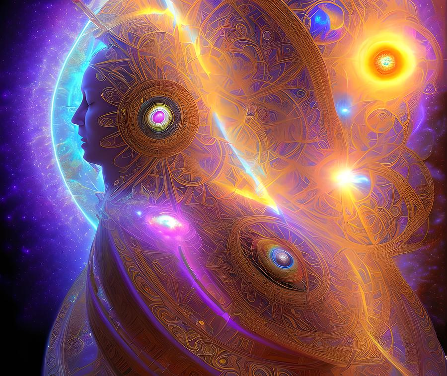 Fractal Universe, Spiritual and Meditation, Generative AI Illust ...