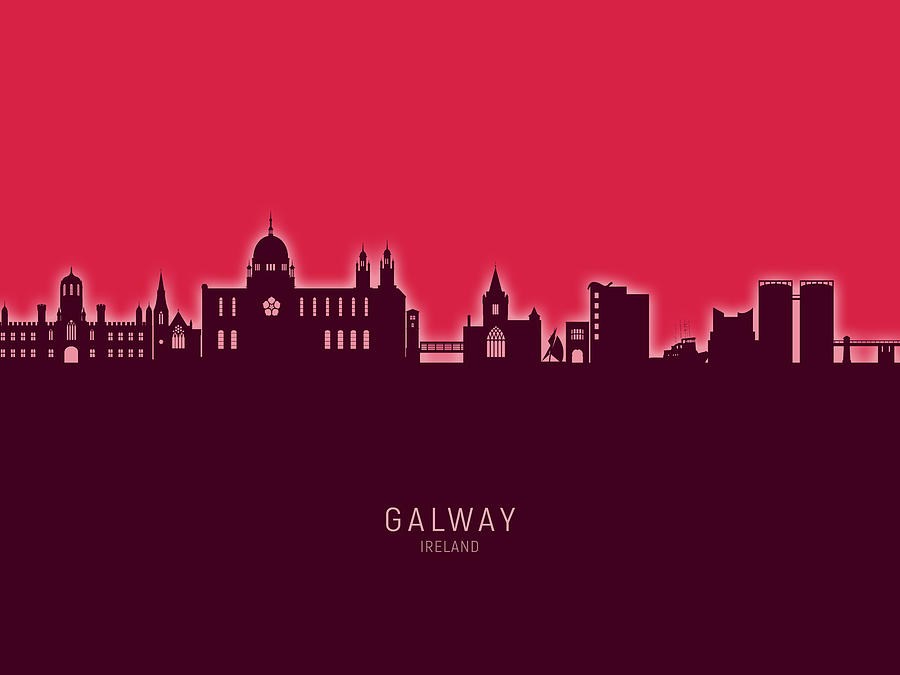 Galway Ireland Skyline #31 Digital Art by Michael Tompsett