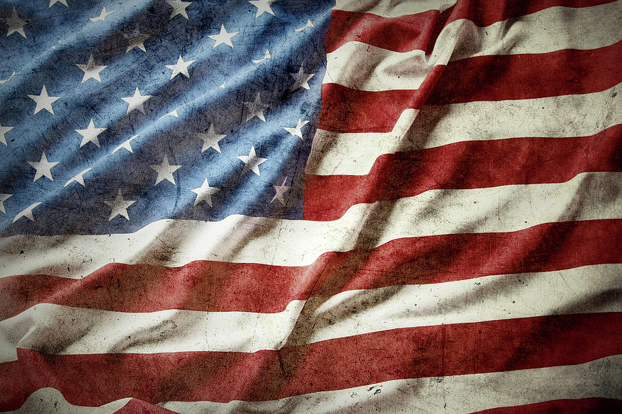 Grunge American flag Photograph by Les Cunliffe - Fine Art America