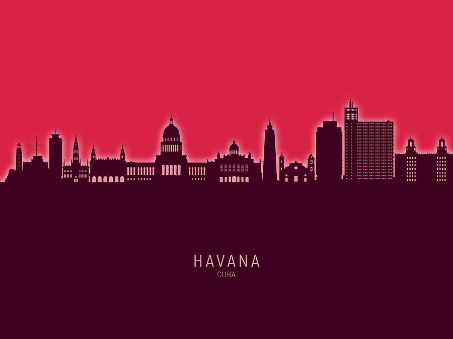 Skyline Digital Art - Havana Cuba Skyline #31 by Michael Tompsett