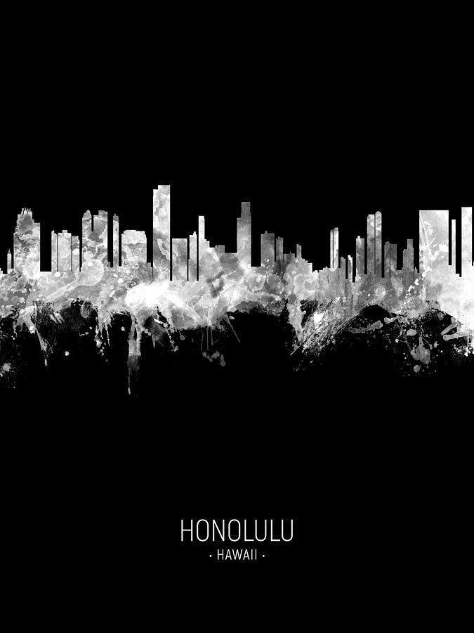 Honolulu Digital Art - Honolulu Hawaii Skyline #31 by Michael Tompsett