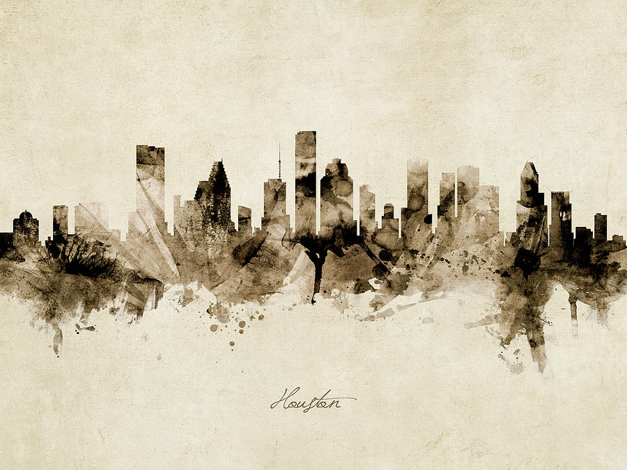 Houston Digital Art - Houston Texas Skyline #31 by Michael Tompsett