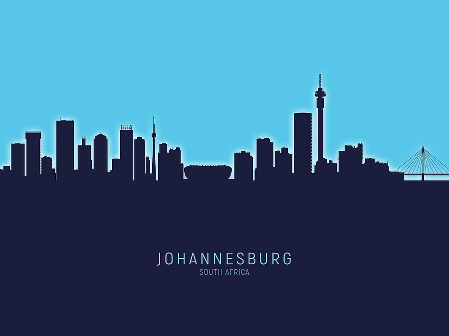 Johannesburg South Africa Skyline #31 Digital Art by Michael Tompsett