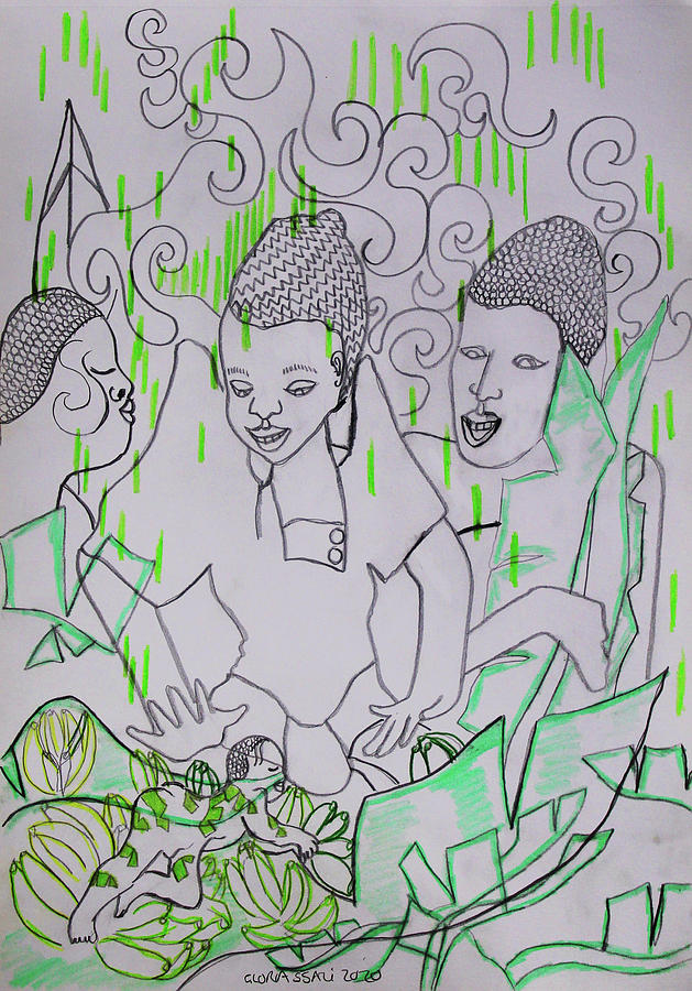 Kintu and Nambi New Beginnings #31 Painting by Gloria Ssali