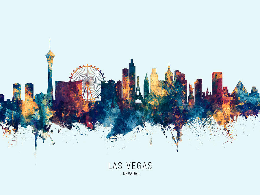 Las Vegas Nevada Skyline #31 Digital Art by Michael Tompsett