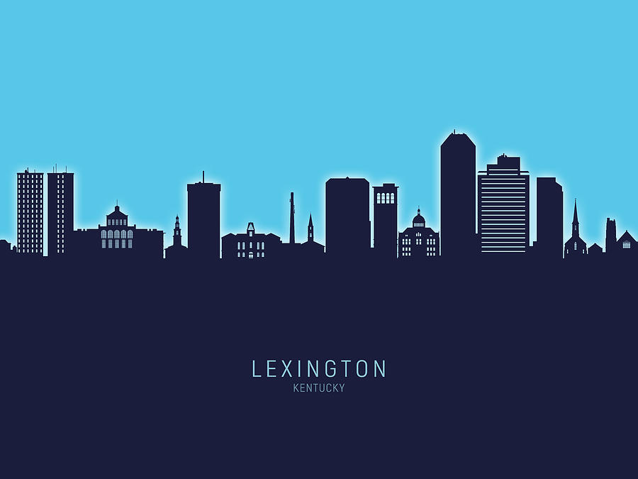 Lexington Digital Art - Lexington Kentucky Skyline #22 by Michael Tompsett