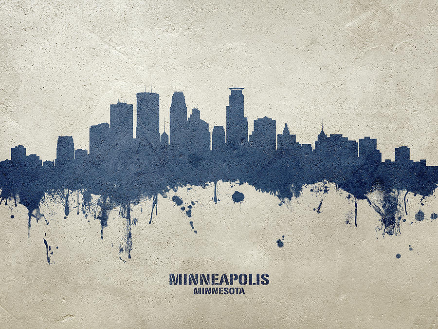 Minneapolis Digital Art - Minneapolis Minnesota Skyline #31 by Michael Tompsett