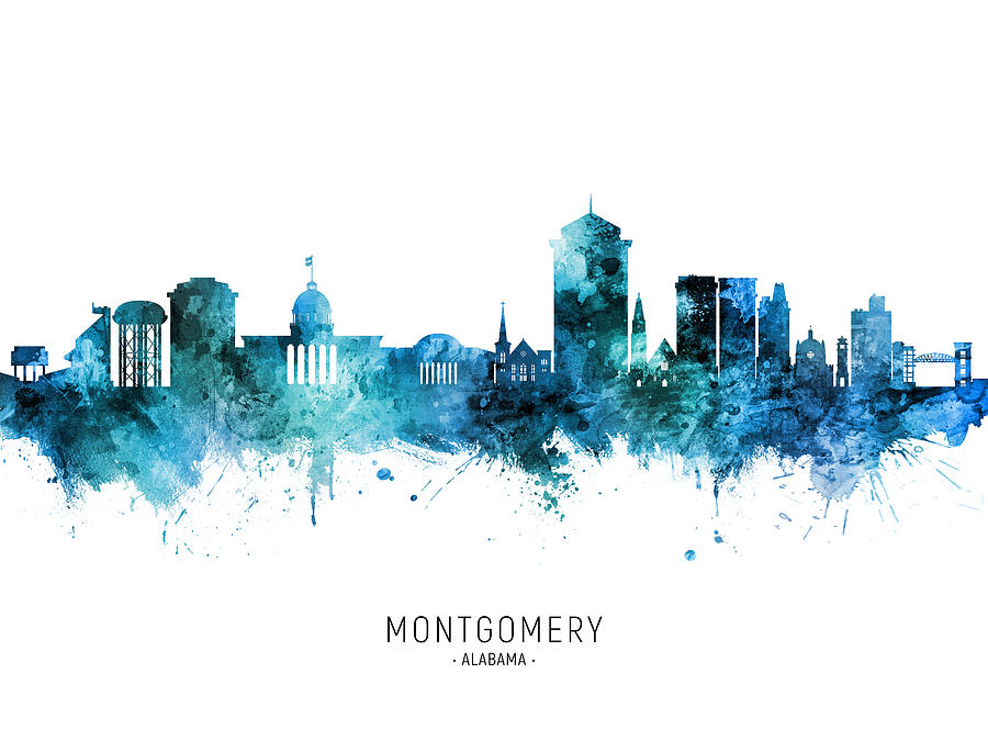 Montgomery Alabama Skyline #31 Digital Art by Michael Tompsett