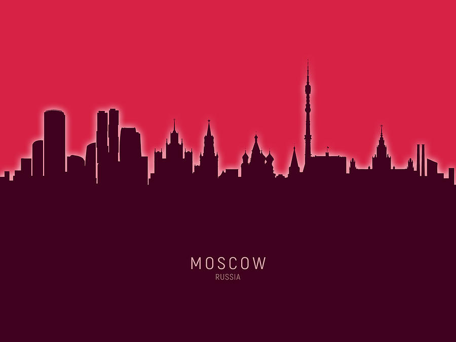 Moscow Digital Art - Moscow Russia Skyline #31 by Michael Tompsett