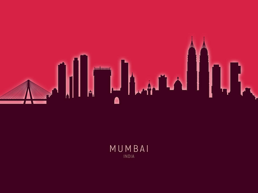 Mumbai Skyline India Bombay #31 Digital Art by Michael Tompsett