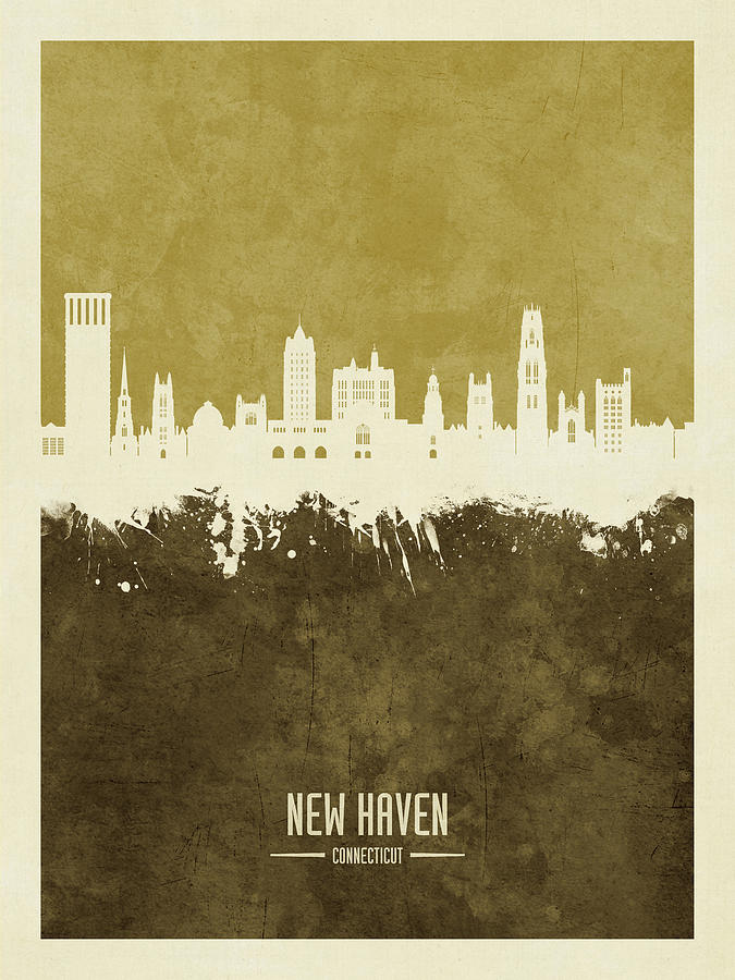 New Haven Connecticut Skyline #31 Digital Art by Michael Tompsett