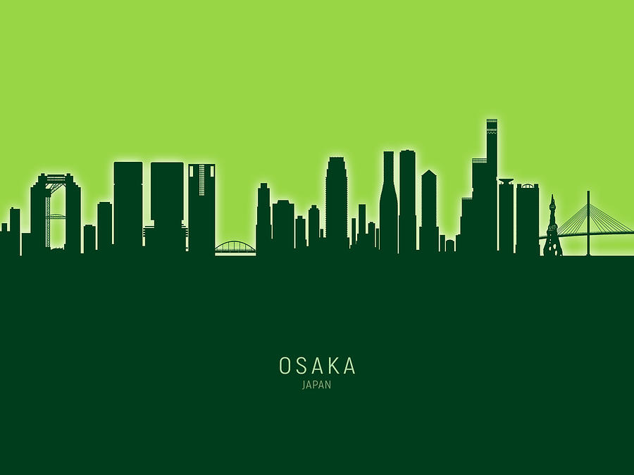 Osaka Japan Skyline #31 Digital Art by Michael Tompsett