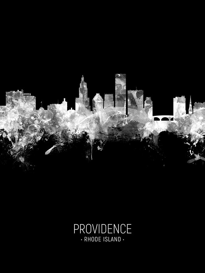 Providence Rhode Island Skyline #31 Digital Art by Michael Tompsett