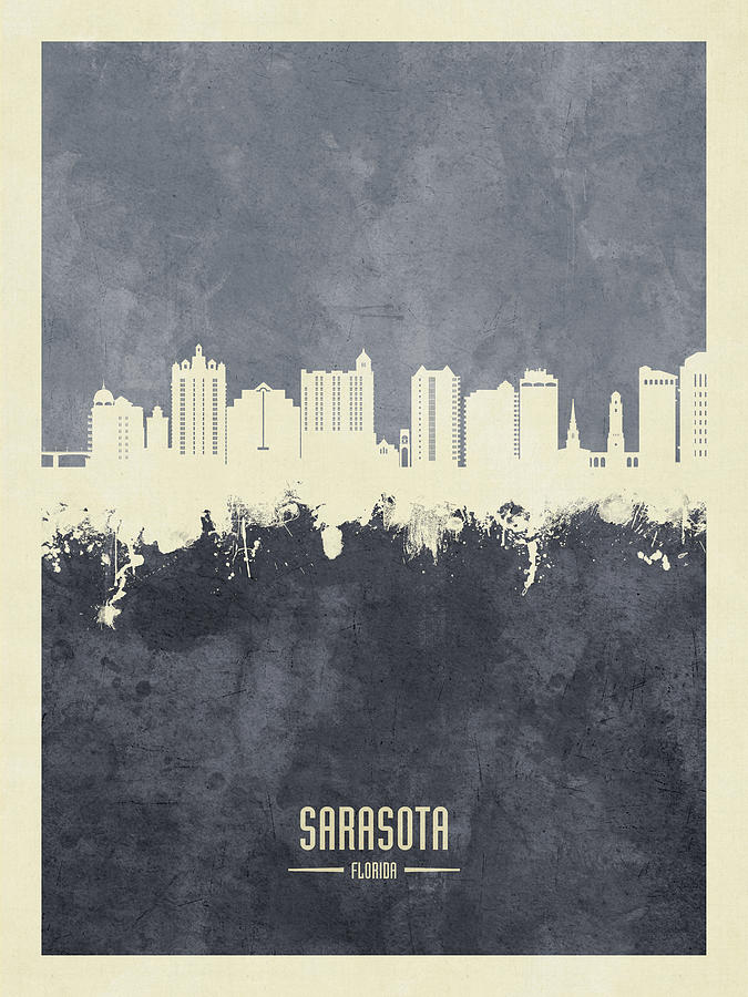Sarasota Florida Skyline #31 Digital Art by Michael Tompsett