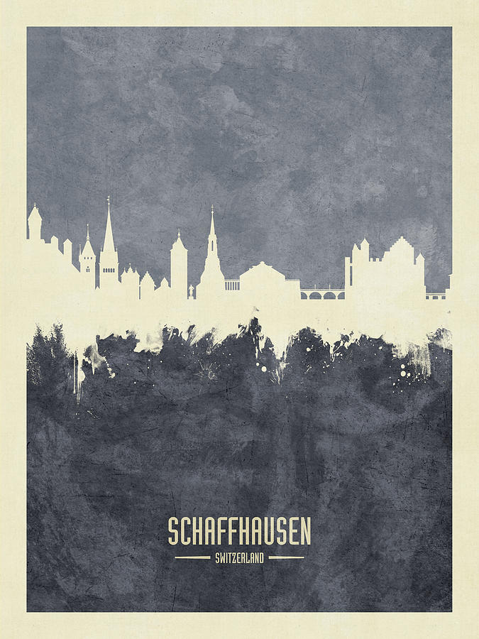 Schaffhausen Switzerland Skyline #31 Digital Art by Michael Tompsett
