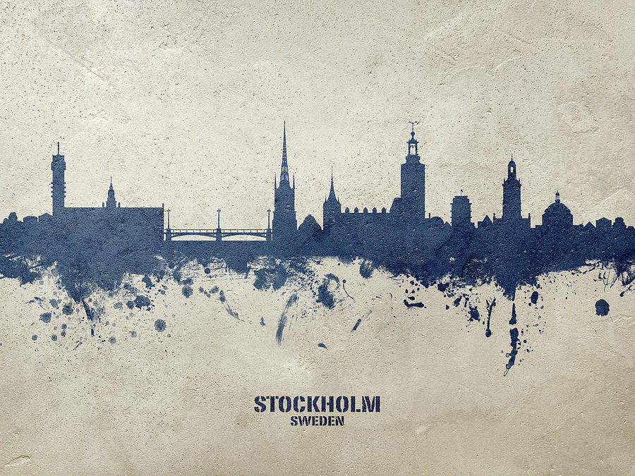 Stockholm Sweden Skyline #31 Digital Art by Michael Tompsett