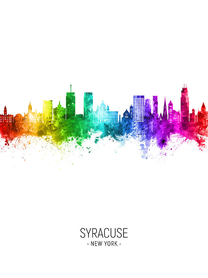 Syracuse Digital Art - Syracuse New York Skyline #31 by Michael Tompsett