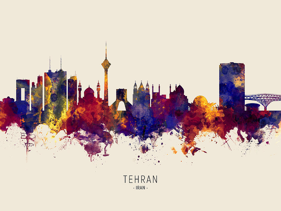 Tehran Iran Skyline #31 Digital Art by Michael Tompsett