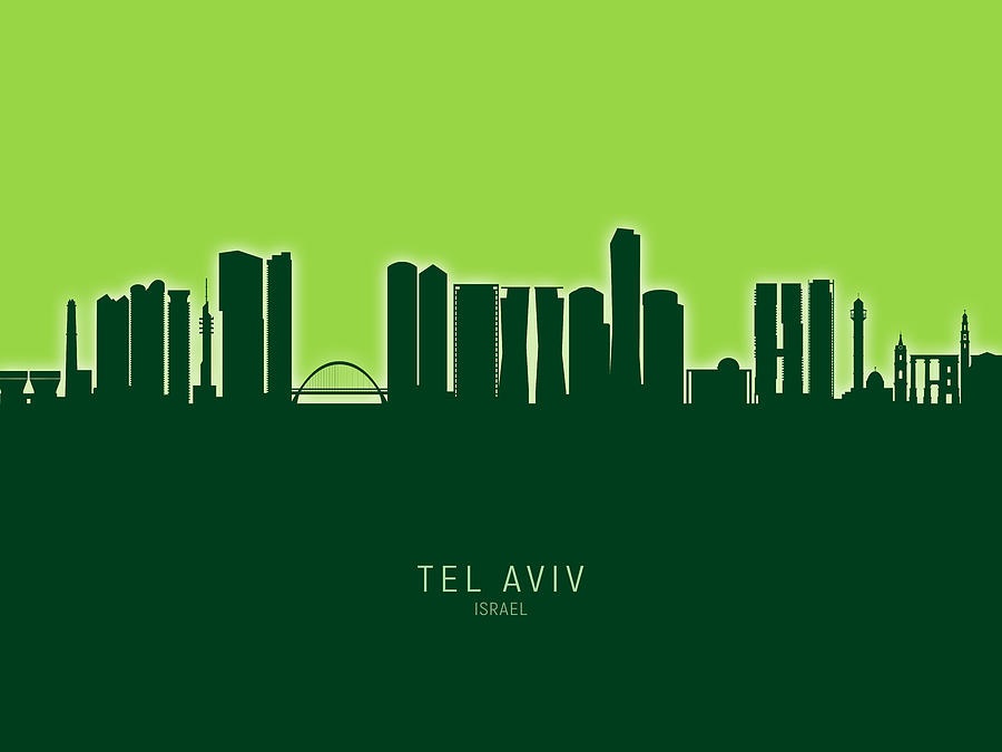 Tel Aviv Israel Skyline #31 Digital Art by Michael Tompsett