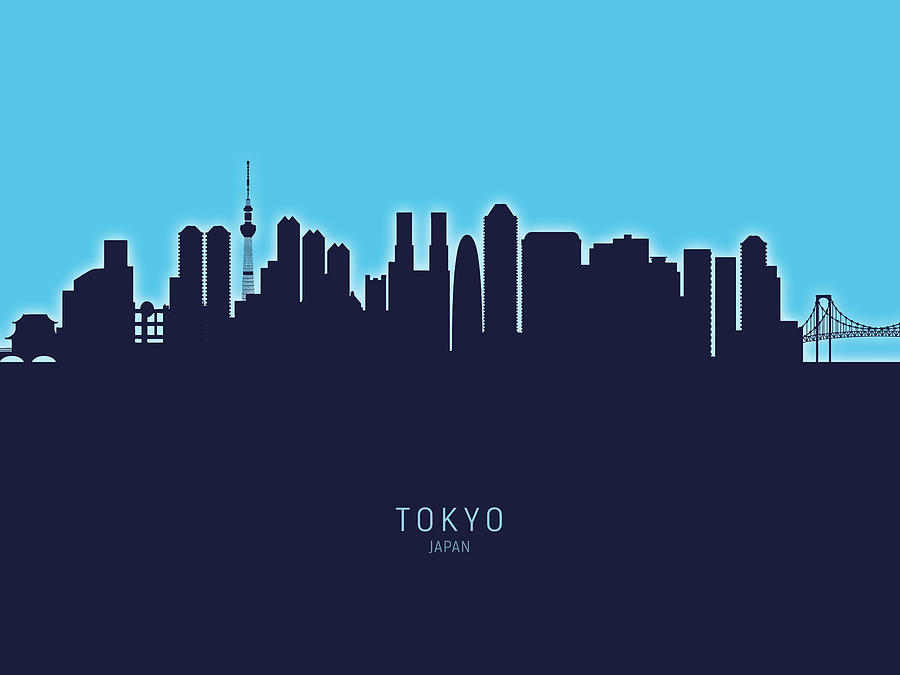 Tokyo Skyline Digital Art - Tokyo Japan Skyline #31 by Michael Tompsett