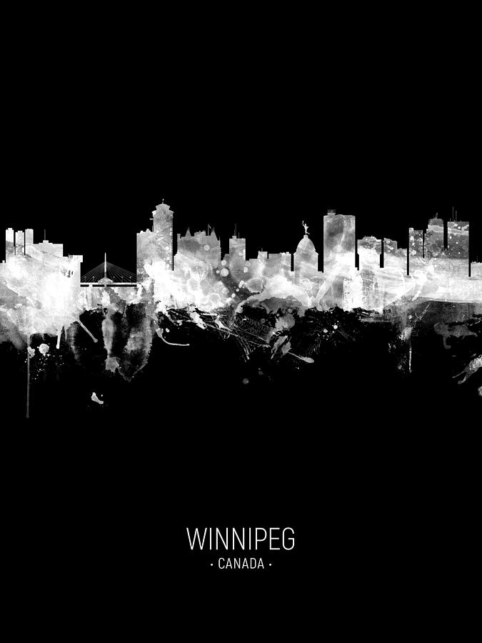 Winnipeg Canada Skyline #31 Digital Art by Michael Tompsett