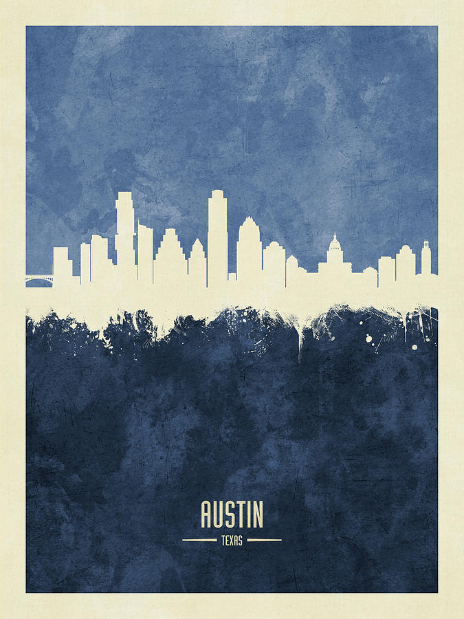 Austin Texas Skyline #32 Digital Art by Michael Tompsett