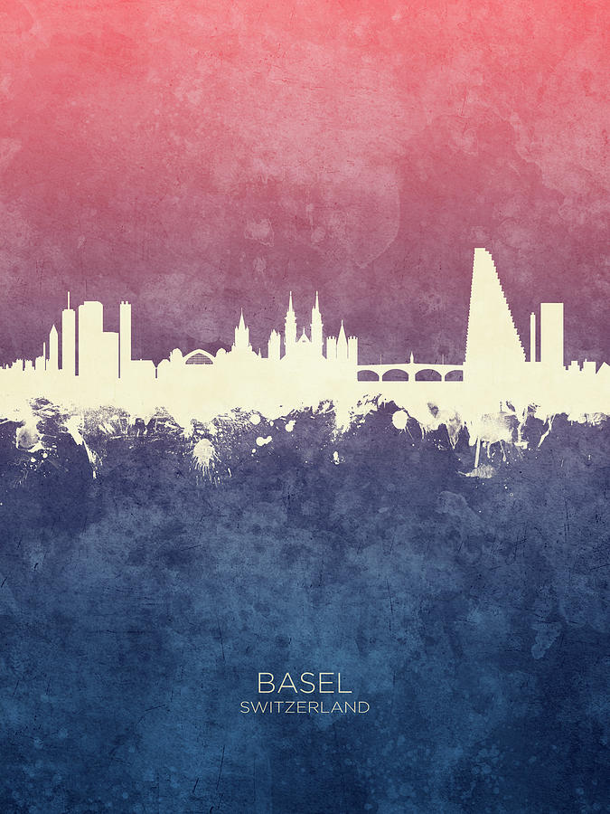 Basel Switzerland Skyline #32 Digital Art by Michael Tompsett