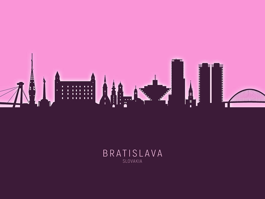Bratislava Slovakia Skyline #32 Digital Art by Michael Tompsett