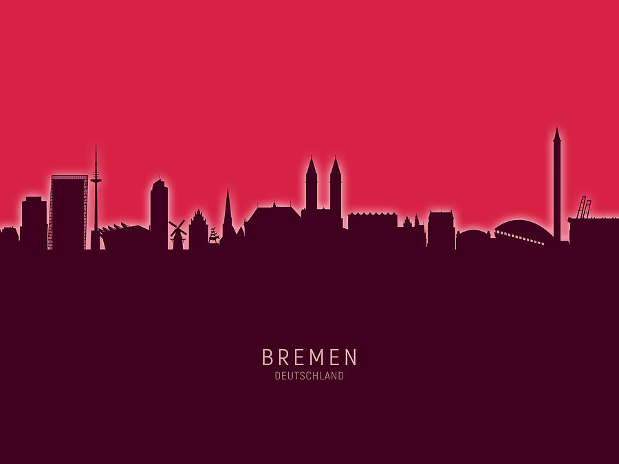 Bremen Germany Skyline #32 Digital Art by Michael Tompsett