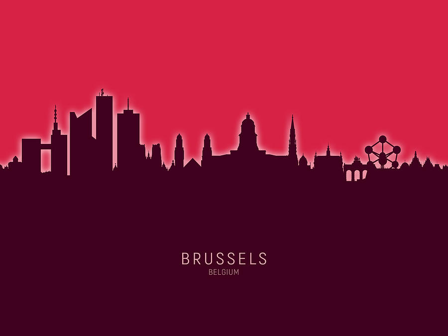 Skyline Photograph - Brussels Belgium Skyline #32 by Michael Tompsett