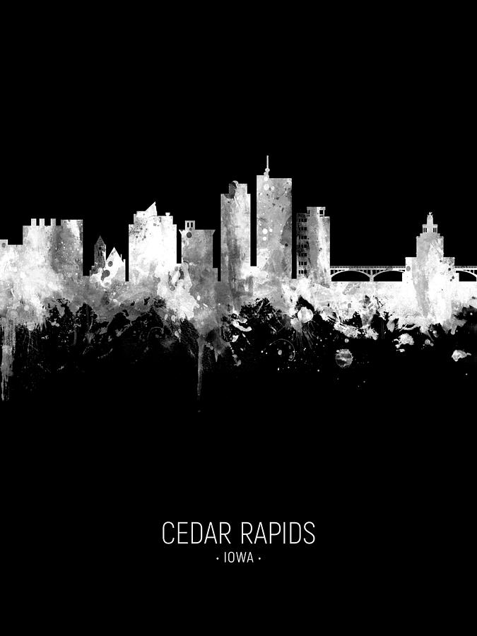 Cedar Rapids Iowa Skyline #32 Digital Art by Michael Tompsett