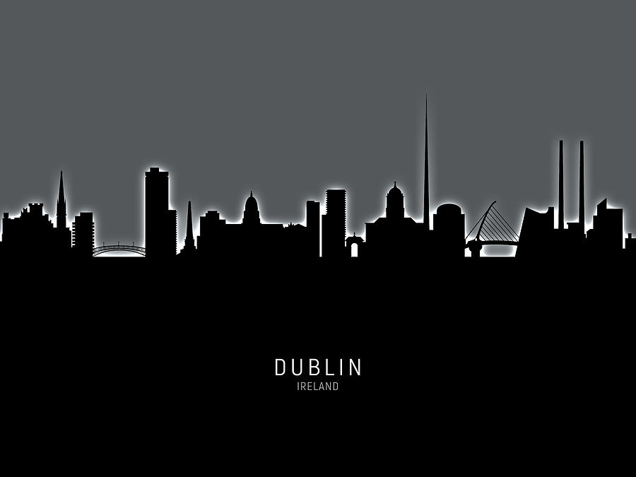 Dublin Ireland Skyline #32 Digital Art by Michael Tompsett