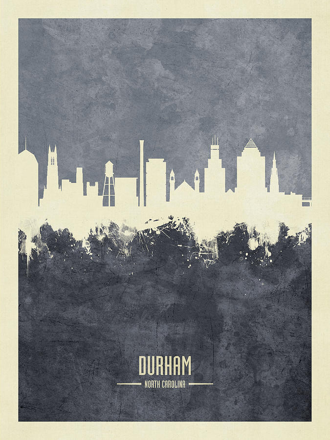 Durham North Carolina Skyline #32 Digital Art by Michael Tompsett