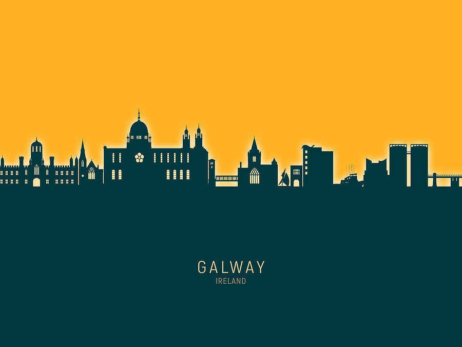 Galway Ireland Skyline #32 Digital Art by Michael Tompsett
