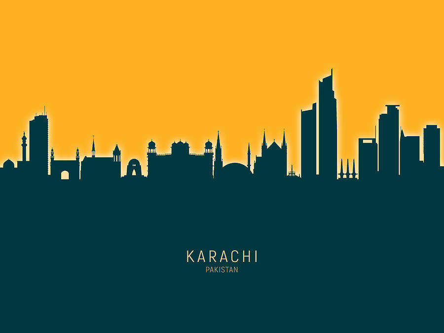 Karachi Pakistan Skyline Digital Art By Michael Tompsett - Fine Art America