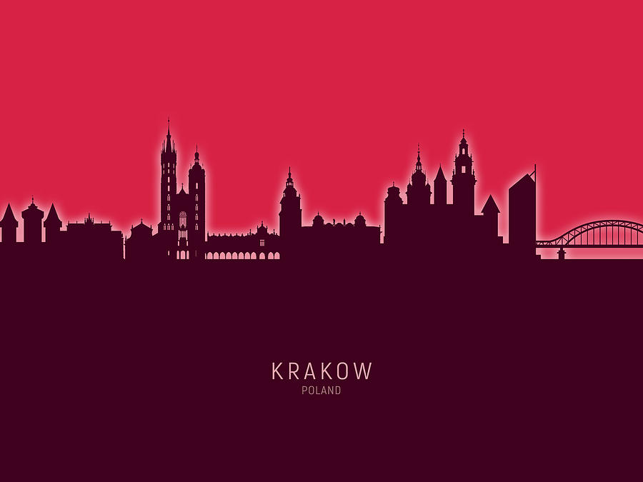 Krakow Poland Skyline #32 Digital Art by Michael Tompsett