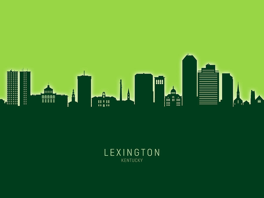 Lexington Digital Art - Lexington Kentucky Skyline #9 by Michael Tompsett