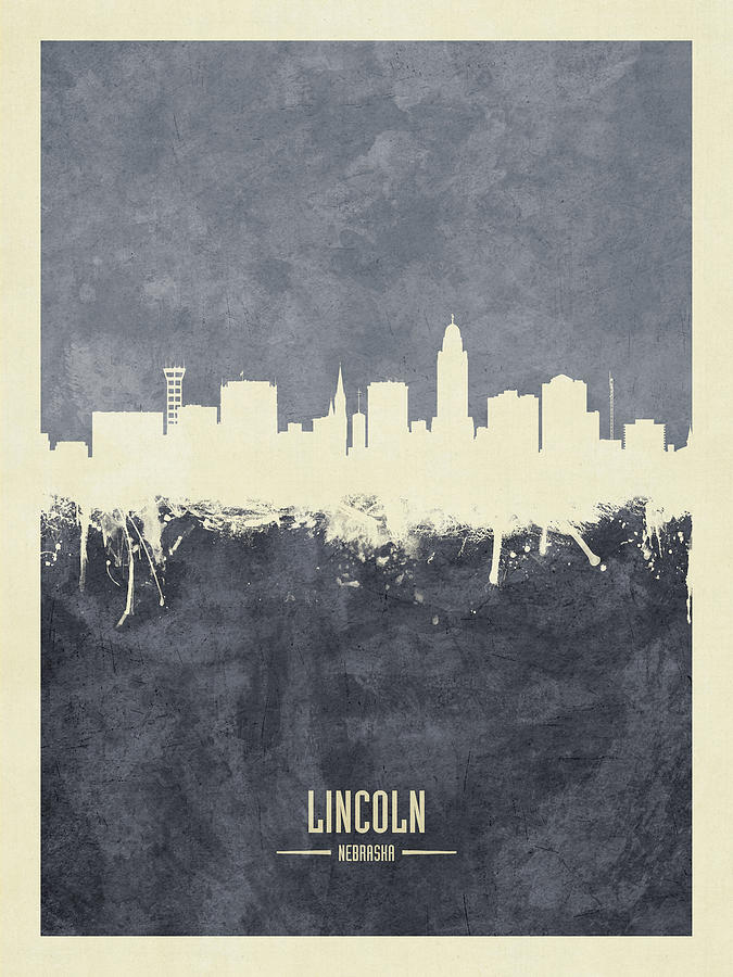 Lincoln Nebraska Skyline #32 Digital Art by Michael Tompsett