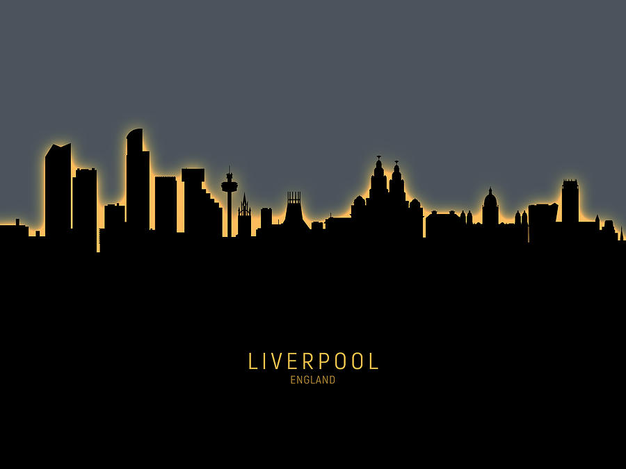 Liverpool England Skyline #32 Digital Art by Michael Tompsett