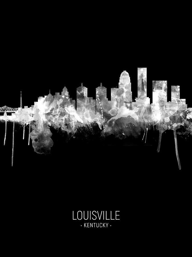 Louisville Kentucky City Skyline #32 Digital Art by Michael Tompsett