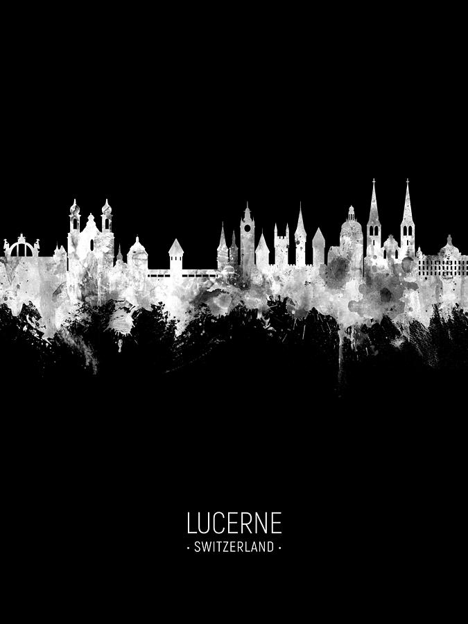 Lucerne Switzerland Luzern Skyline #32 Digital Art by Michael Tompsett