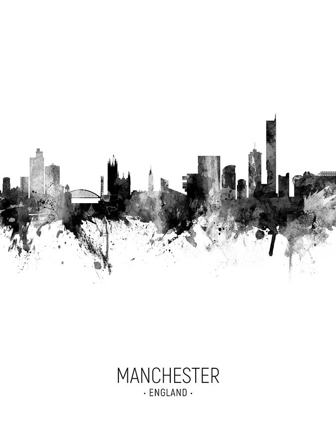 Manchester England Skyline #32 Digital Art by Michael Tompsett