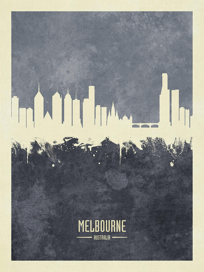 Melbourne Australia Skyline #32 Digital Art by Michael Tompsett