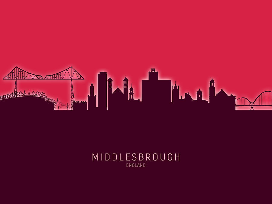 Middlesbrough England Skyline #32 Digital Art by Michael Tompsett