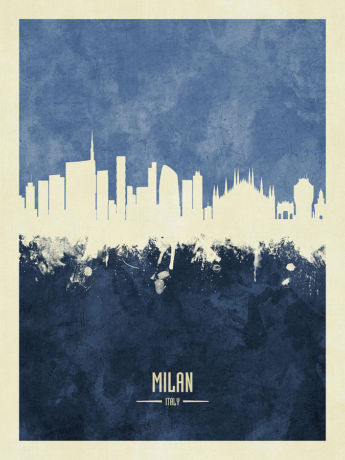 Milan Italy Skyline #32 Digital Art by Michael Tompsett