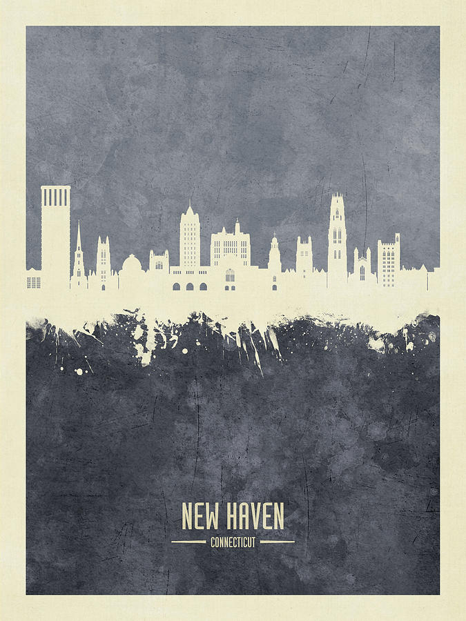 New Haven Connecticut Skyline #32 Digital Art by Michael Tompsett